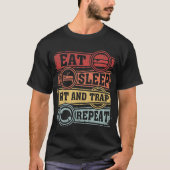 T-shirt Mangez une chauve-souris et un piège Répéter (Devant)
