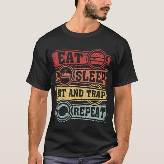 T-shirt Mangez une chauve-souris et un piège Répéter (Devant)