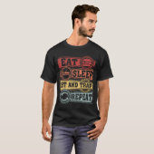 T-shirt Mangez une chauve-souris et un piège Répéter (Devant entier)