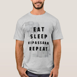 T-shirt Mangez Vipassana Méditation Répétez l'équanimité