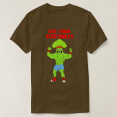 T-shirt Mangez vos légumes Brocoli Poids Gym Str (Design devant)
