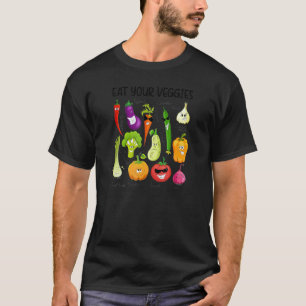 T-shirt Mangez vos légumes rétro style 90s légume végane