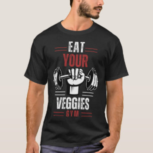 T-shirt Mangez Vos Légumes Végétalien Fitness Gym Entraîne