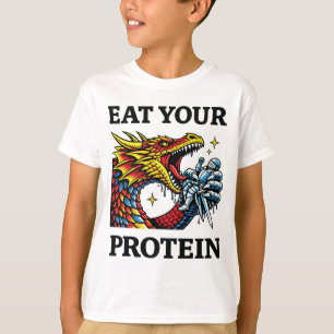 T-shirt Mangez vos protéines – Chevalier épique mangeant u