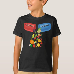 T-shirt Mangez vos verts Veggie Pill Nutrition Alimentatio