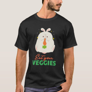 T-shirt Mangez votre lapin Légume Vegan Vegetable Green Or