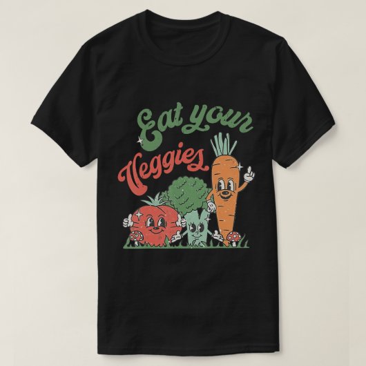 T-shirt Mangez votre Légume Retro 90s Style Vegetable Funn (Design devant)
