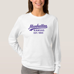 T-shirt Manhattan Kansas Est. 1855 Ville de Retro Colleg