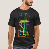 T-shirt Manhattan New York Nyc Subway Map Retro Rail Trans (Devant)