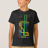 T-shirt Manhattan New York Nyc Subway Map Retro Rail Trans (Devant)