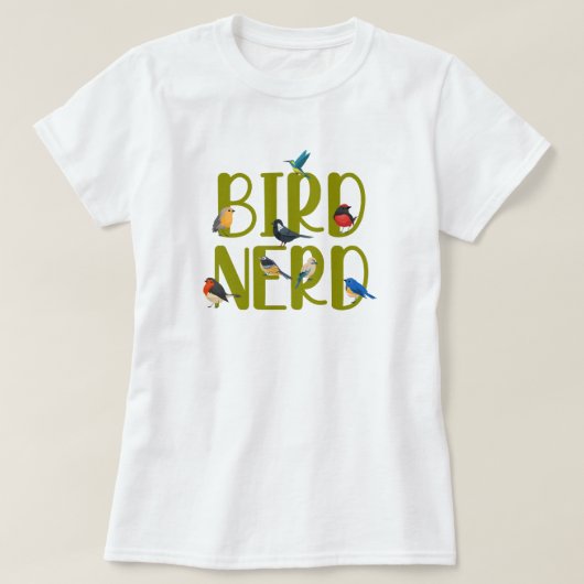 T-shirt Maniaque d'oiseaux Observation d'oiseaux (Design devant)