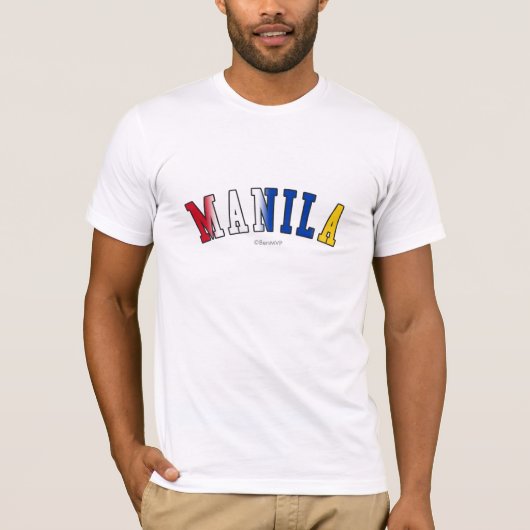 T-shirt Manille dans des couleurs de drapeau national de (Devant)