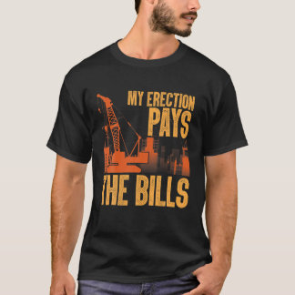 T-shirt Manipulateur de grue amusant Art Hommes Papa Chari