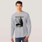 T-shirt Manistique Michigan Snowmobile Bear Grey (Devant entier)