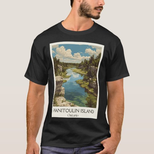T-shirt Manitoulin Island Ontario Freshwater Island Scener (Devant)