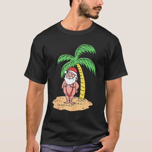 T-shirt Mankini Père Noël maillot de bain d'été Noël En Ju (Devant)
