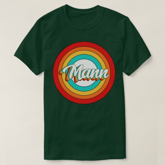 T-shirt Mann Nom Chemise Vintage Cercle Mann (Design devant)