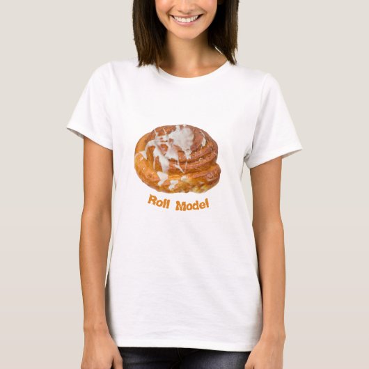 T-shirt mannequin à rouleaux à cannelle (Devant)
