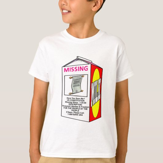 T-shirt Manquant : CONSTITUTION AMÉRICAINE (Devant)