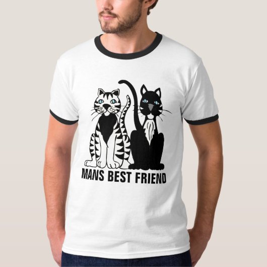 T-shirt Mans Best Friend, Cat T_shirts (Devant)