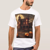 T-shirt Mansion victorienne éffrayante Halloween Design (Devant)