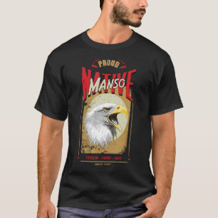 T-shirt Manso Native American Eagle Spirit Vintage Honneur
