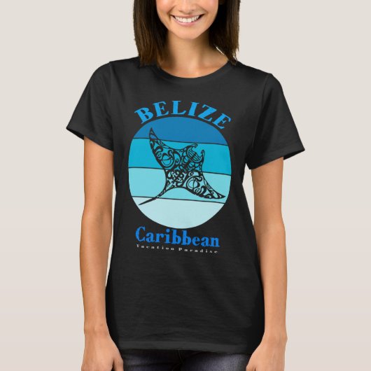 T-shirt Manta Ray Belize Ocean (Devant)