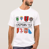 T-shirt Manteau customisé de visite européenne de bras (Devant)