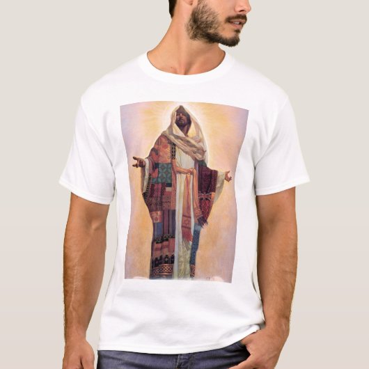 T-shirt Manteau de Jésus de beaucoup de couleurs (Devant)
