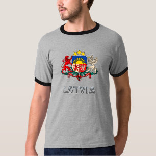 T-shirt Manteau de la Lettonie des bras