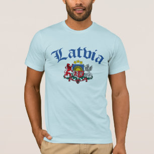 T-shirt Manteau de la Lettonie des bras