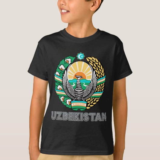 T-shirt Manteau de l'Ouzbékistan des bras (Devant)