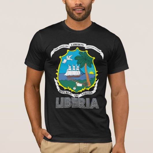 T-shirt Manteau du Libéria des bras (Devant)