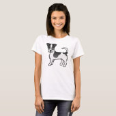 T-shirt Manteau rond noir et blanc Jack Russell Terrier Ch (Devant entier)
