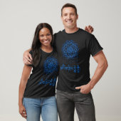 T-shirt Mantra bouddhiste en bleu avec mandala (Unisexe)