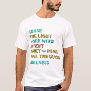 T-shirt Mantra néon rétro : poursuivez la lumière, apaisez