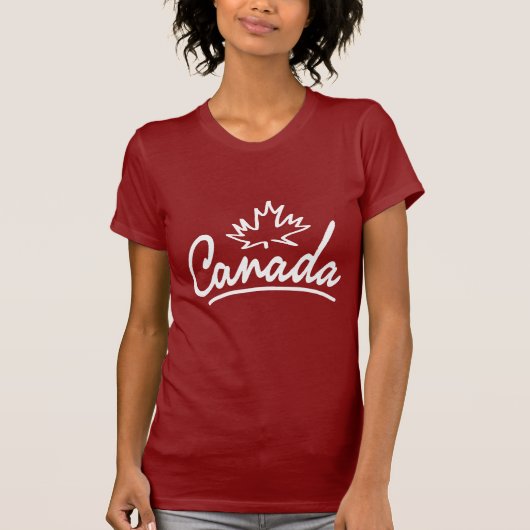 T-shirt Manuscrit de feuille du Canada (Devant)