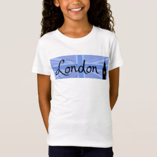 T-Shirt Manuscrit de Londres et ciel et sites d'Union Jack