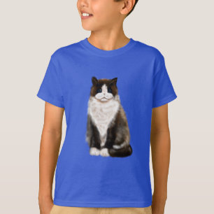 T-shirt manx cat bicolore