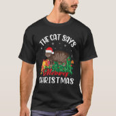 T-shirt Manx Noel Costume Présente Le Chat Dit Joyeux Chri (Devant)