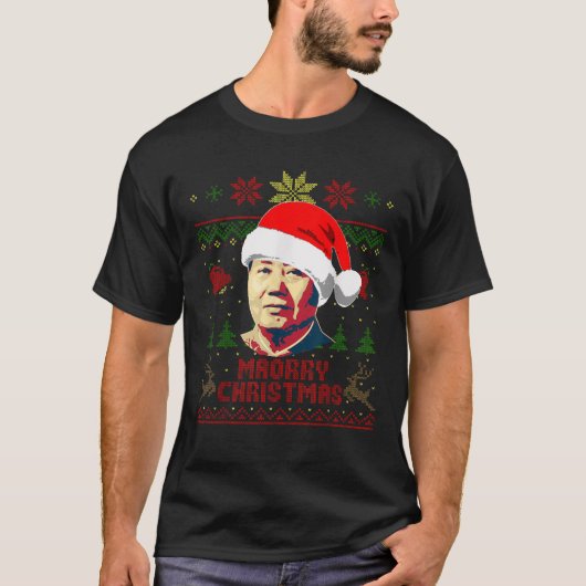 T-shirt Mao Zedong Funny Christmas (Devant)