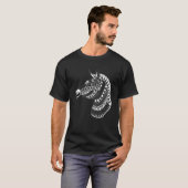T-shirt Maori polynésien tatouage Zebra Horse Zebra Quilé (Devant entier)