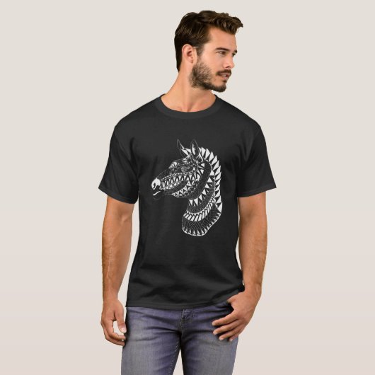 T-shirt Maori polynésien tatouage Zebra Horse Zebra Quilé (Devant entier)