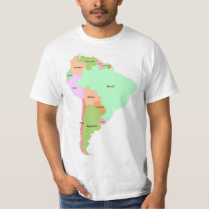 T-shirt Map of South America
