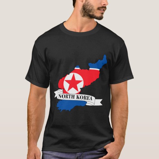 T-shirt Map of the North Korean flag (Devant)