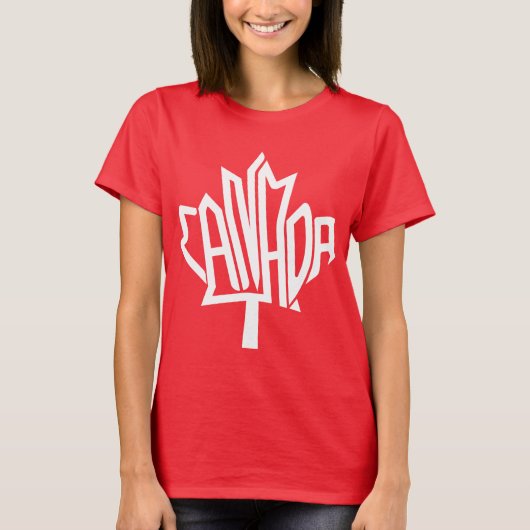 T-shirt Maple CANADA TEXT FLAG LOGO BY MASANSER PIXELAT (Devant)