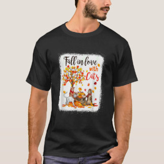 T-shirt Maple Cat Leaf Automne Bonjour Vélo d'automne