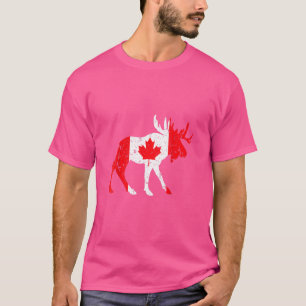 T-shirt Maple Leaf Animal Drapeau canadien Canada