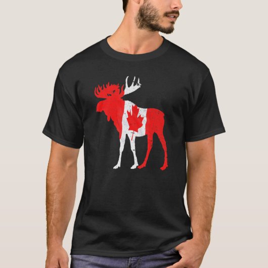 T-shirt Maple Leaf Animal Drapeau canadien Canada (Devant)