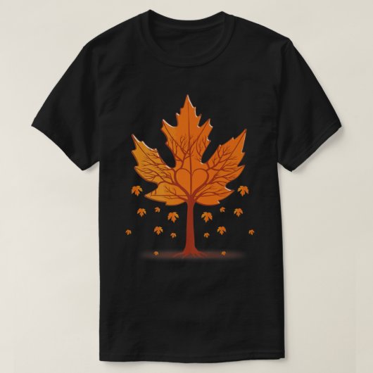 T-shirt Maple Leaf Arbre d'automne Orange Fall Leaves (Design devant)